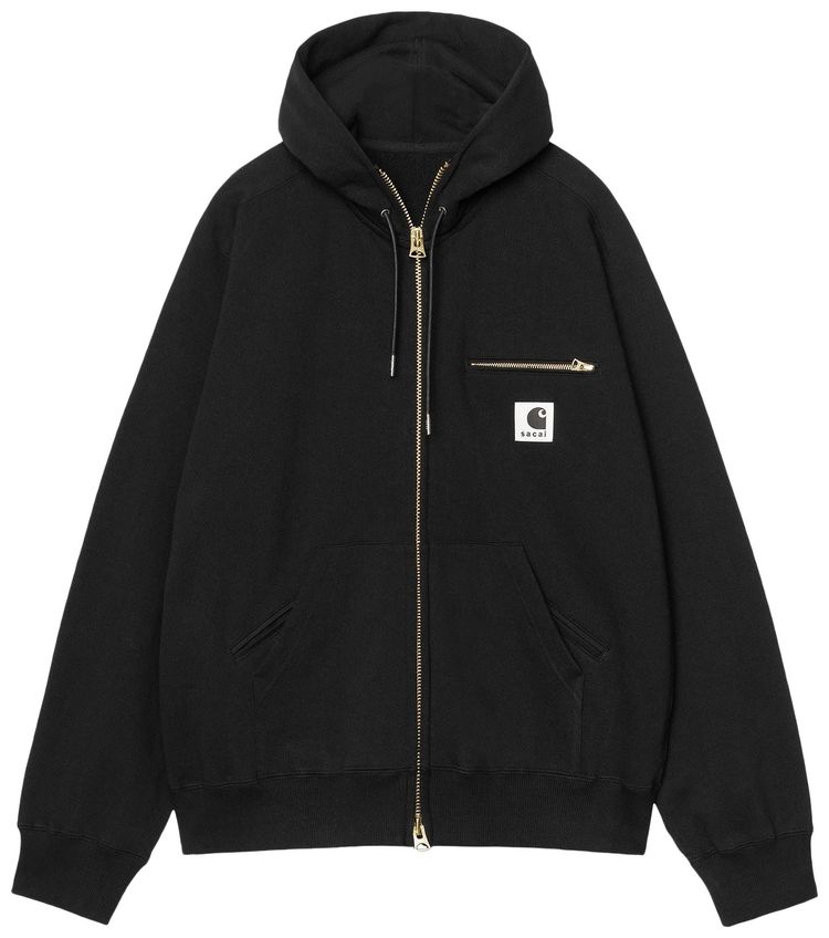 Sacai x Carhartt WIP Cotton Jersey Hoodie Black