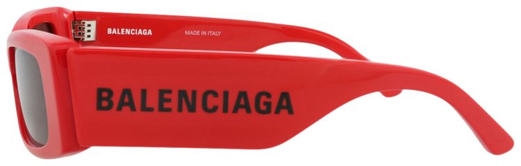 Balenciaga Square Frame Recycled Acetate Sunglasses RedGrey