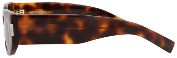 Saint Laurent Round Frame Recycled Acetate Sunglasses HavanaGreen