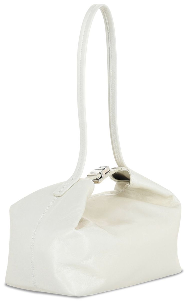 BY FAR Bea Creased Shoulder Bag White
