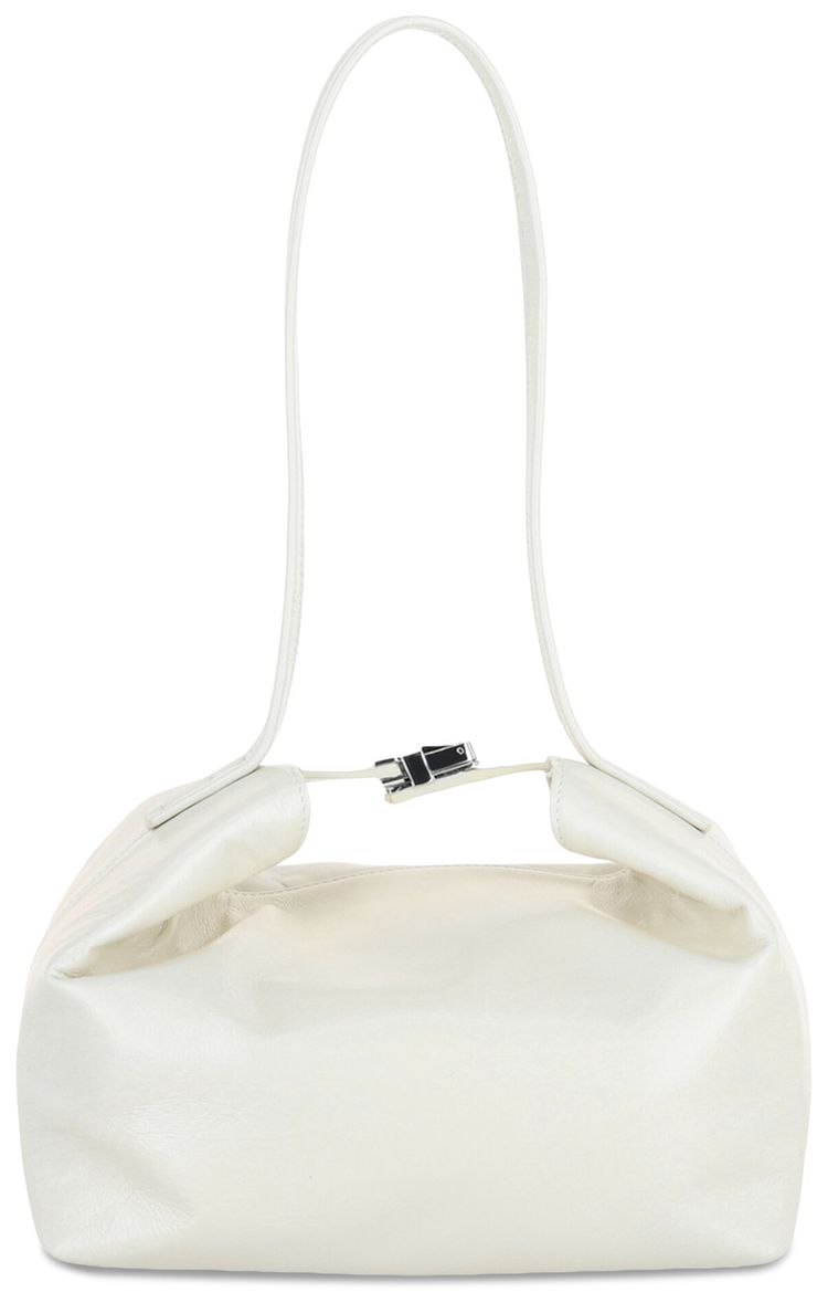 BY FAR Bea Creased Shoulder Bag White