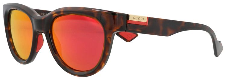 Gucci Round Frame Injection Sunglasses HavanaRed