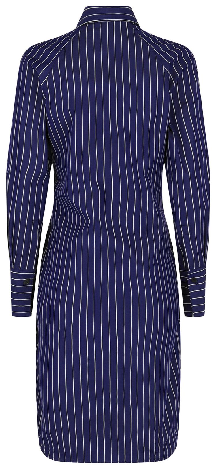 Ferragamo Pinstriped Shirt Dress Navy Blue