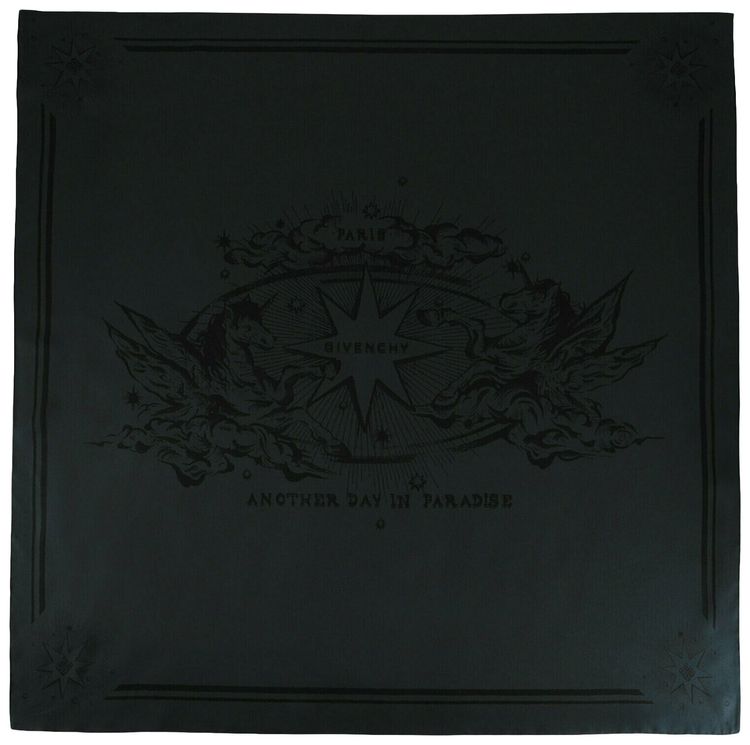Givenchy Unicorn Print Scarf CharcoalBlack