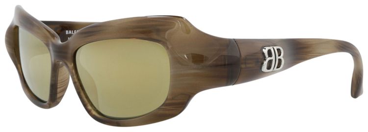 Balenciaga Square Frame Bio Injection Sunglasses HavanaBronze