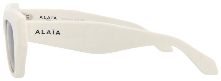Alaia Square Frame Recycled Acetate Sunglasses WhiteGrey
