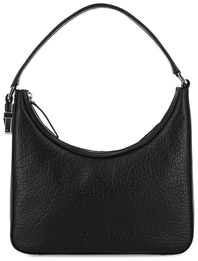 BY FAR Rhea Large Grain Shoulder Bag Black