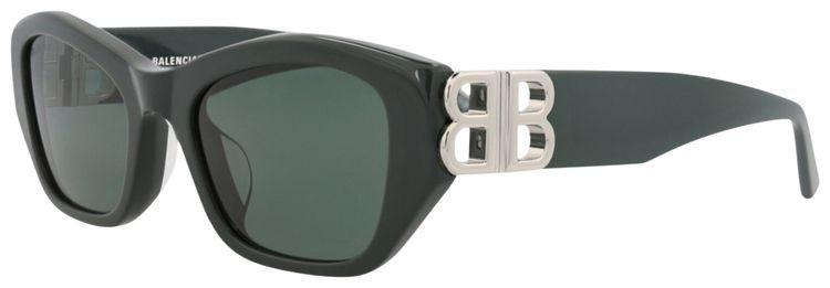 Balenciaga Cat Eye Frame Recycled Acetate Sunglasses Green