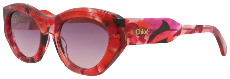 Chloe Cat Eye Frame Recycled Acetate Sunglasses RedViolet