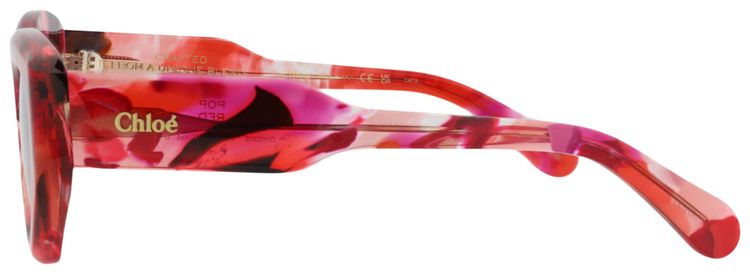 Chloe Cat Eye Frame Recycled Acetate Sunglasses RedViolet