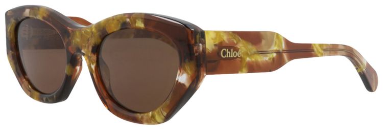 Chloe Cat Eye Frame Recycled Acetate Sunglasses HavanaBrown