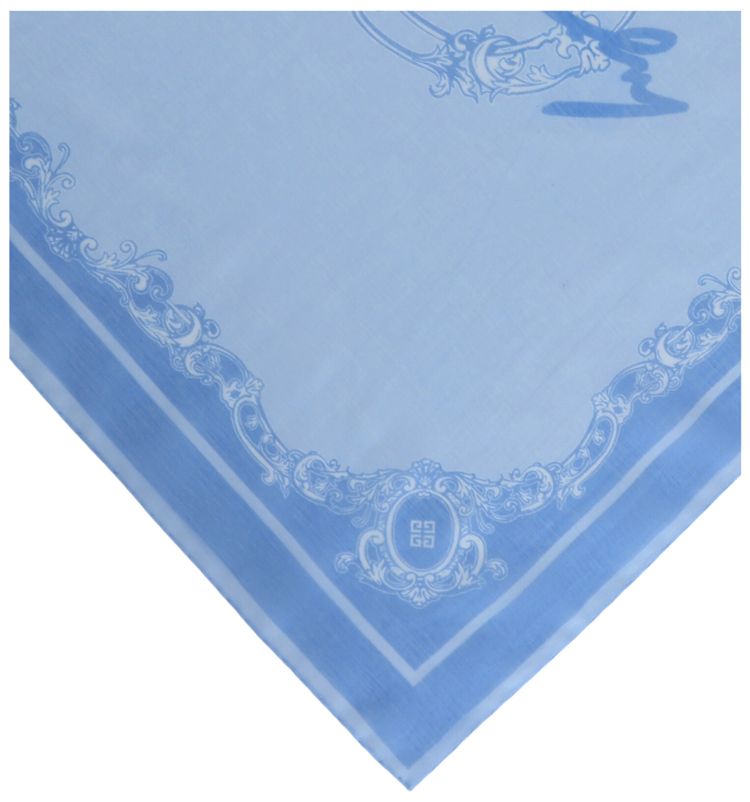 Givenchy Small Baroque Print Scarf Blue