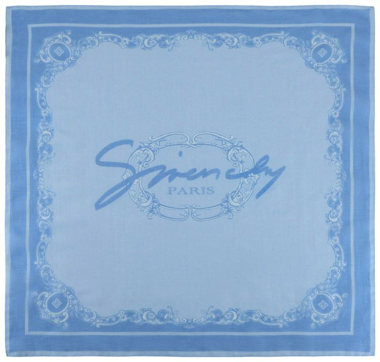 Givenchy Small Baroque Print Scarf Blue