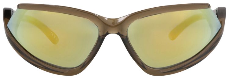 Balenciaga Shield Frame Bio Injection Sunglasses BrownYellow
