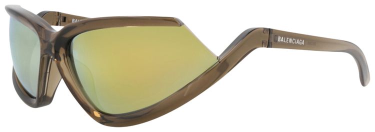 Balenciaga Shield Frame Bio Injection Sunglasses BrownYellow