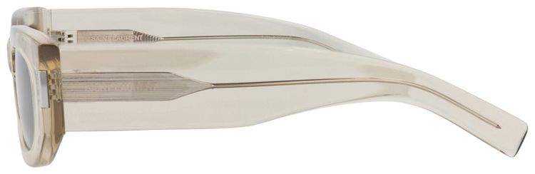 Saint Laurent Round Frame Recycled Acetate Sunglasses BeigeGrey
