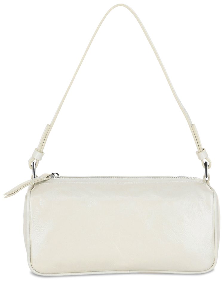 BY FAR Eva Creased Shoulder Bag White