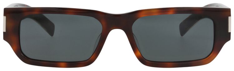 Saint Laurent Square Frame Recycled Acetate Sunglasses HavanaCrystalBlack