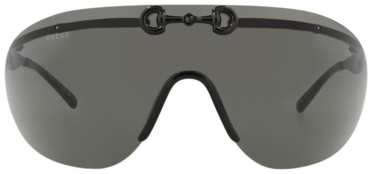 Gucci Shield Frame Metal Sunglasses BlackGrey