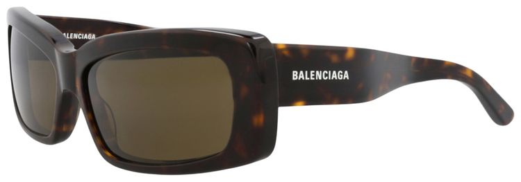 Balenciaga Square Frame Recycled Acetate Sunglasses HavanaBrown