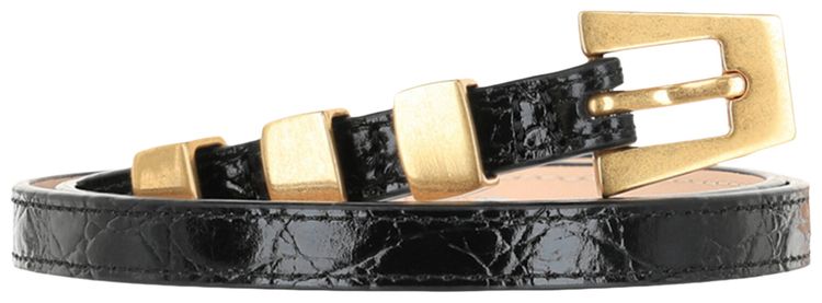 BY FAR Vic Leather Belt Black