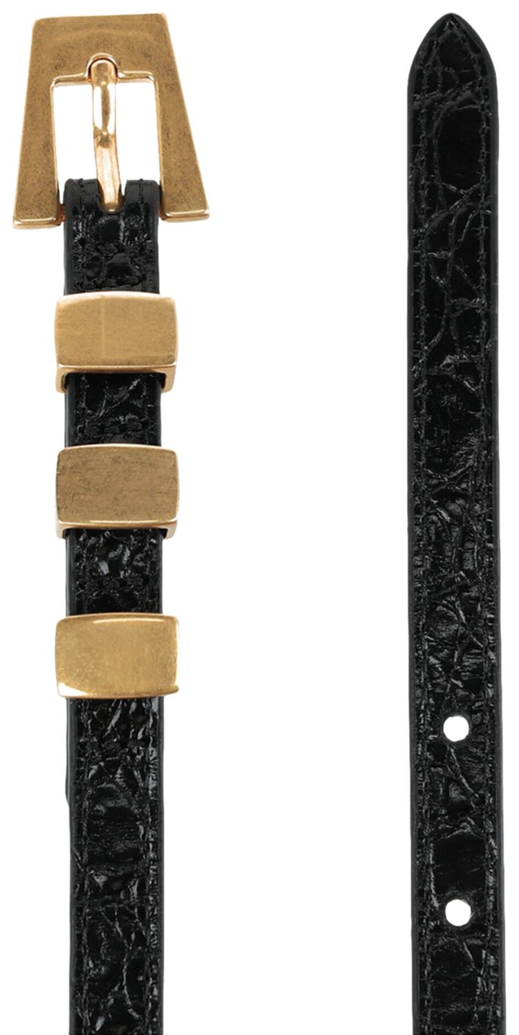BY FAR Vic Leather Belt Black