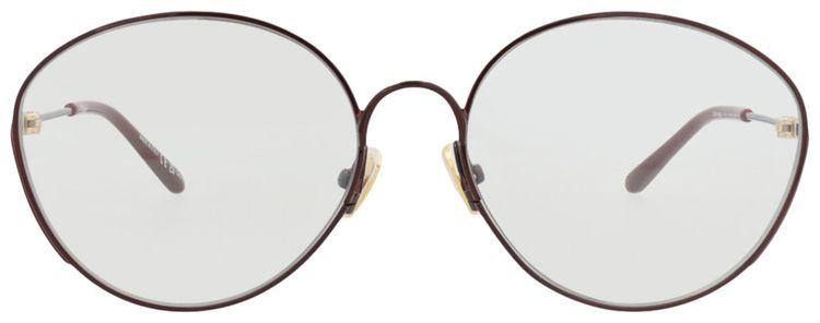 Chloe Cat Eye Frame Metal Sunglasses BurgundyTransparent