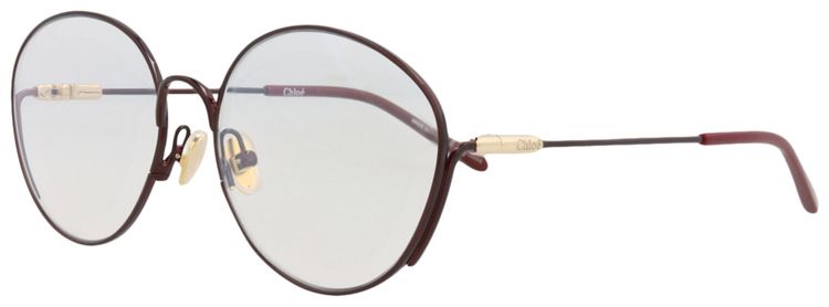 Chloe Cat Eye Frame Metal Sunglasses BurgundyTransparent