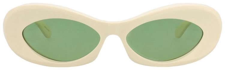 Valentino Round Frame Acetate Sunglasses IvoryGreen