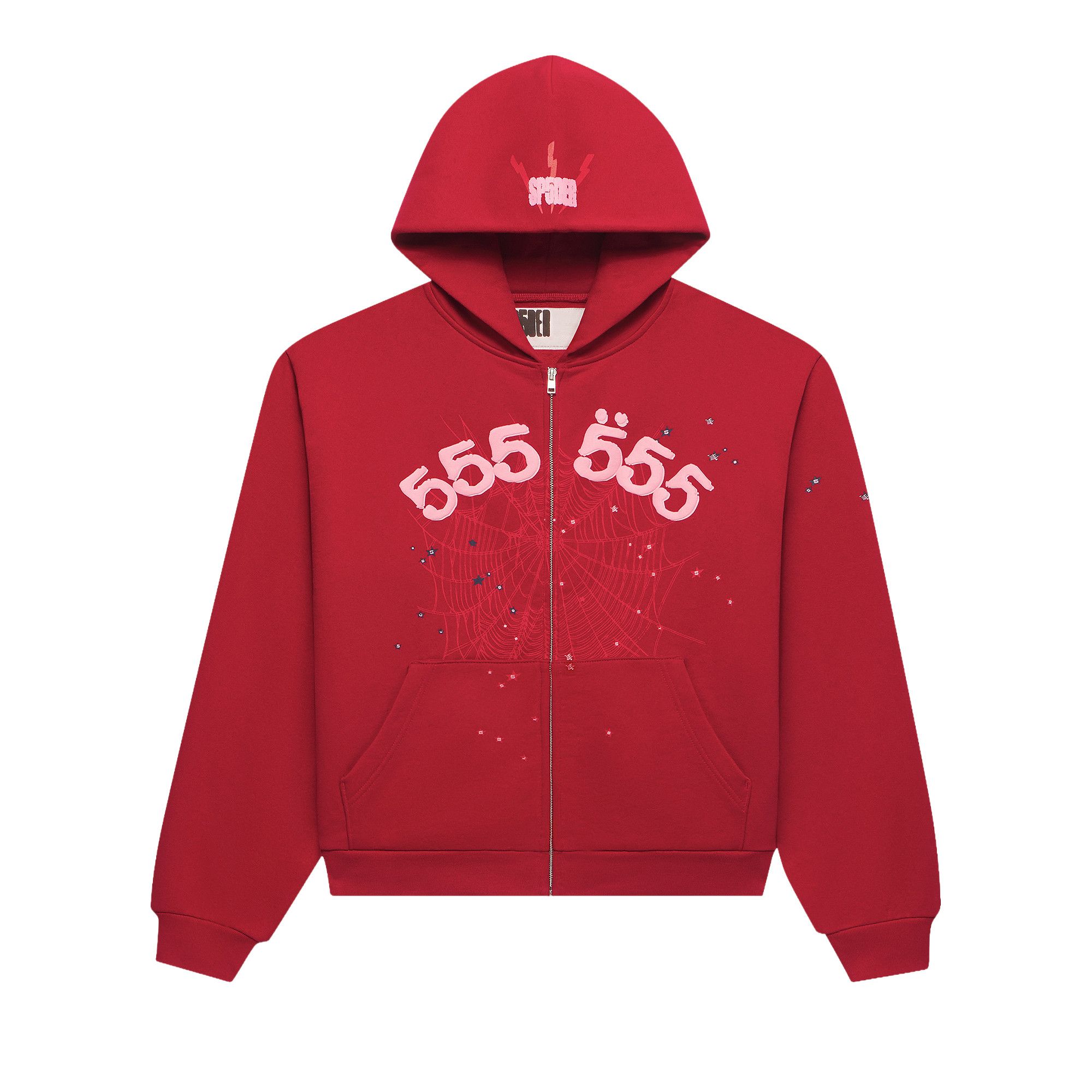 Buy Sp5der Angel Number Zip Hoodie 'Merlot' - ST044SS26MER | GOAT