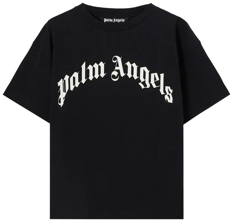 Palm Angels Curved Logo Regular Tee BlackOff White