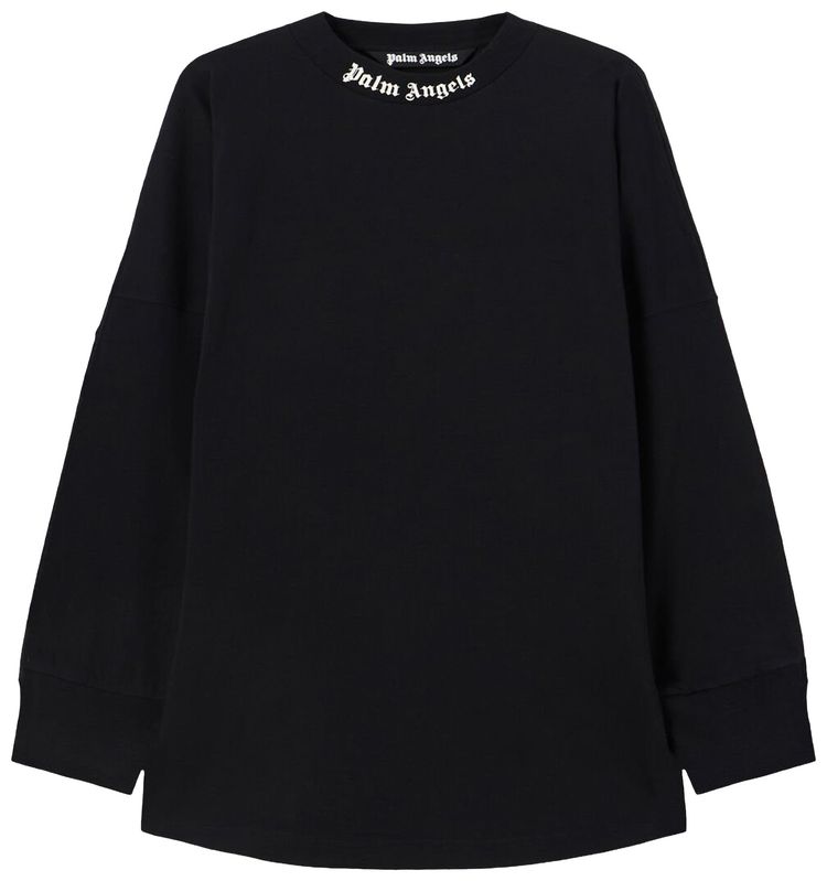 Palm Angels Classic Logo Over Long Sleeve Tee BlackOff White