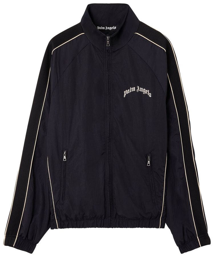 Palm Angels Curved Logo Vint Windbreaker BlackOff White