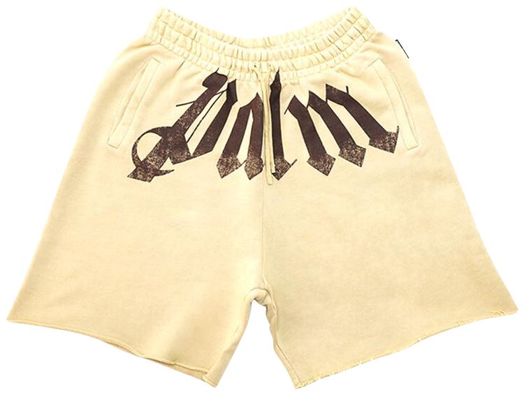 Palm Angels Big Waist Logo Sweatshorts BeigeBrown