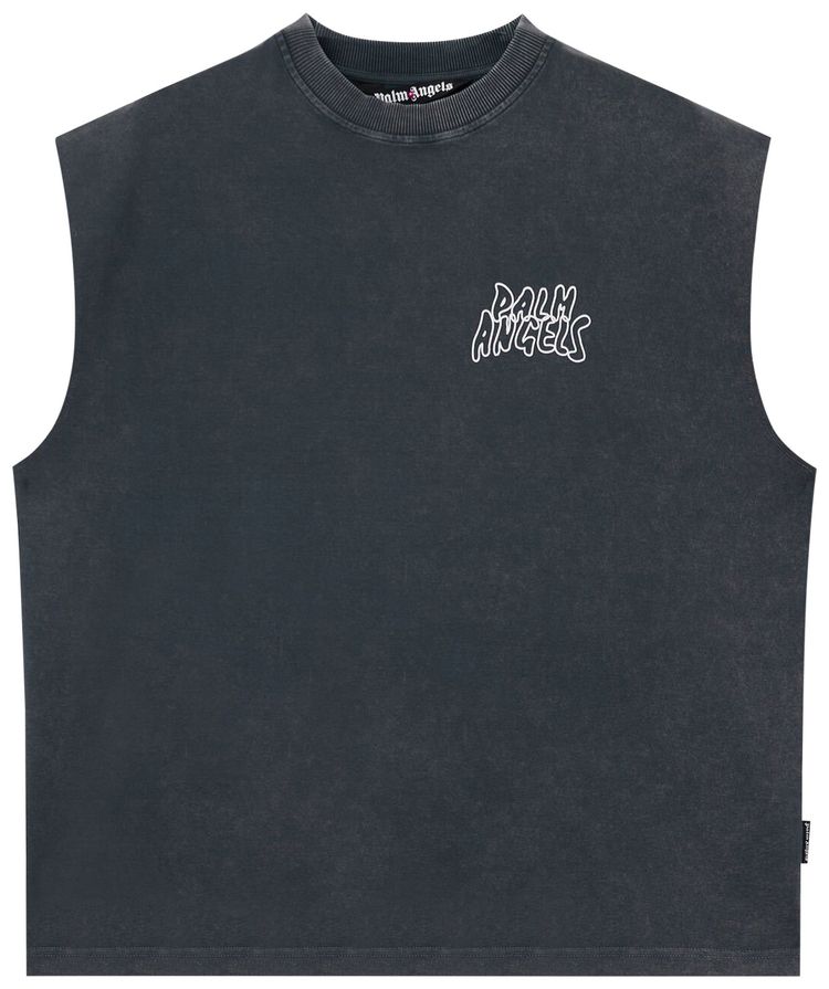 Palm Angels Palm Leaf Distressed Tank BlackMulticolor