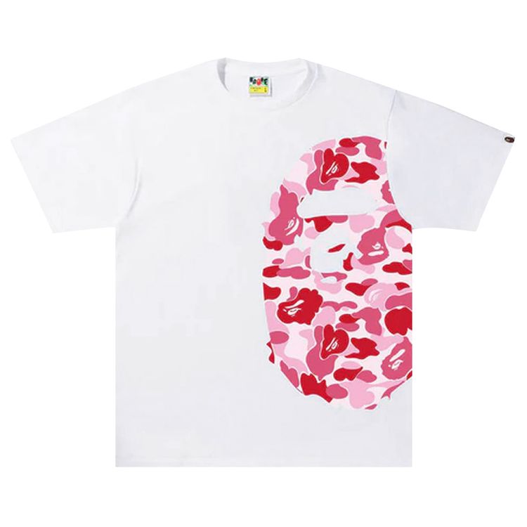 BAPE ABC Camo Side Big Ape Head Tee White Pink