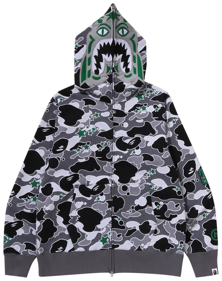 BAPE x Hidden Sta Camo Tiger Full Zip Hoodie Grey