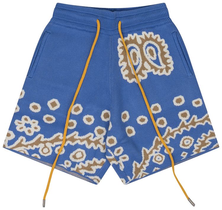 Rhude Knit Bandana Shorts Blue