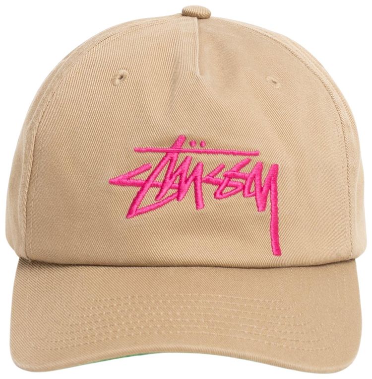 Stussy Mid Depth Big Stock Snapback Khaki