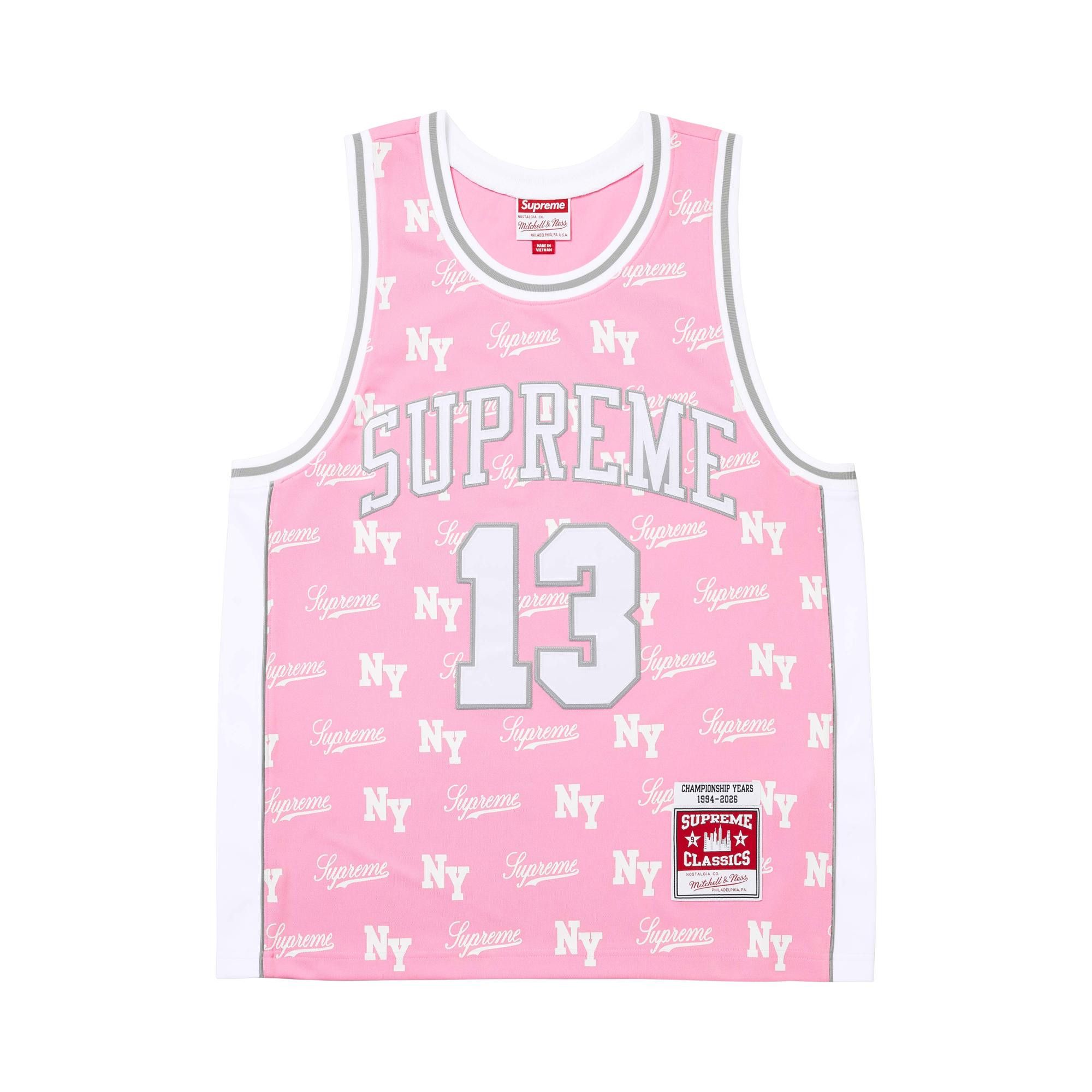 Buy Supreme x Mitchell & Ness Monogram Jersey 'Pink' - SS26KN21