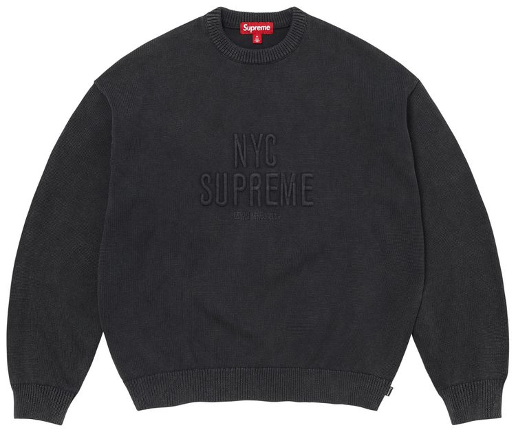 Supreme Overdyed Raised Sweater Black