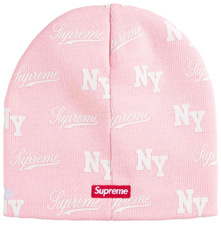 Supreme New Era Monogram Beanie Pink