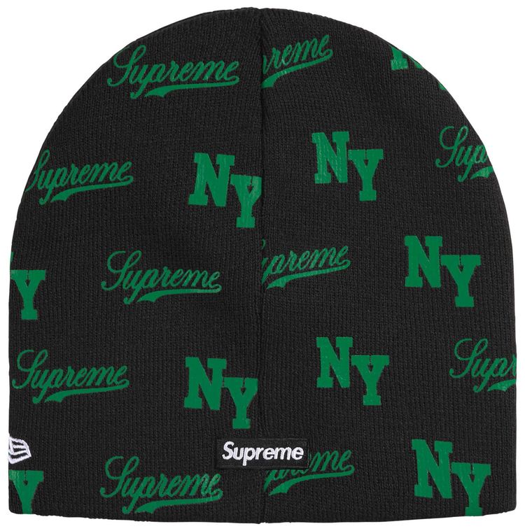 Supreme New Era Monogram Beanie Black