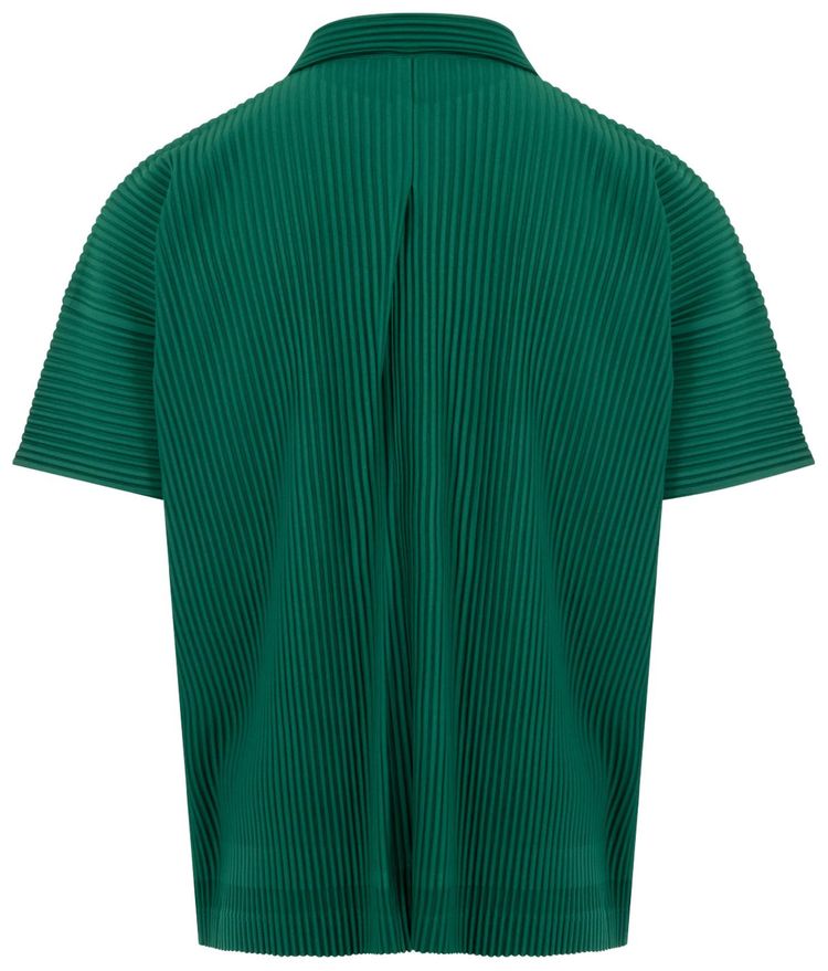 Issey Miyake Short Sleeve Button Down Fence Green