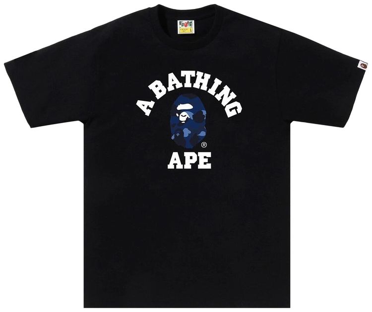 BAPE Color Camo College Tee Black Navy