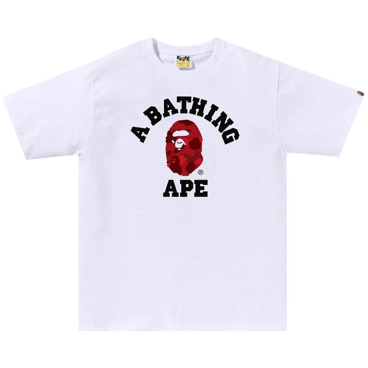 BAPE Color Camo College Tee White Red