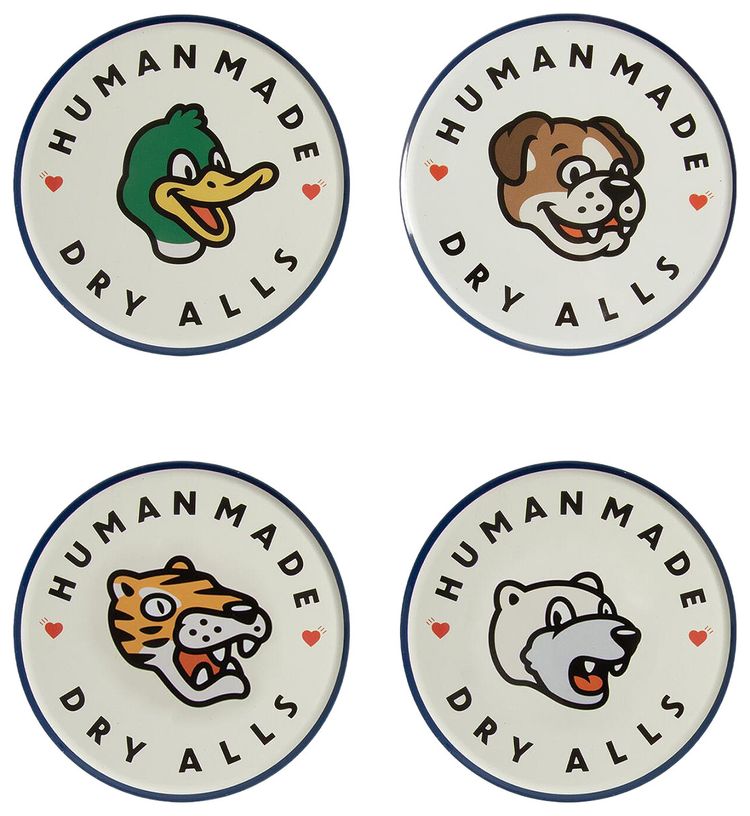 Human Made Animal Coaster Set White