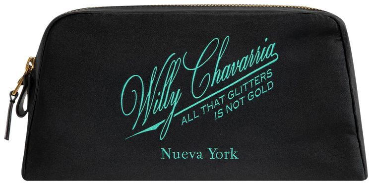 Willy Chavarria Label Wash Bag Marine Green