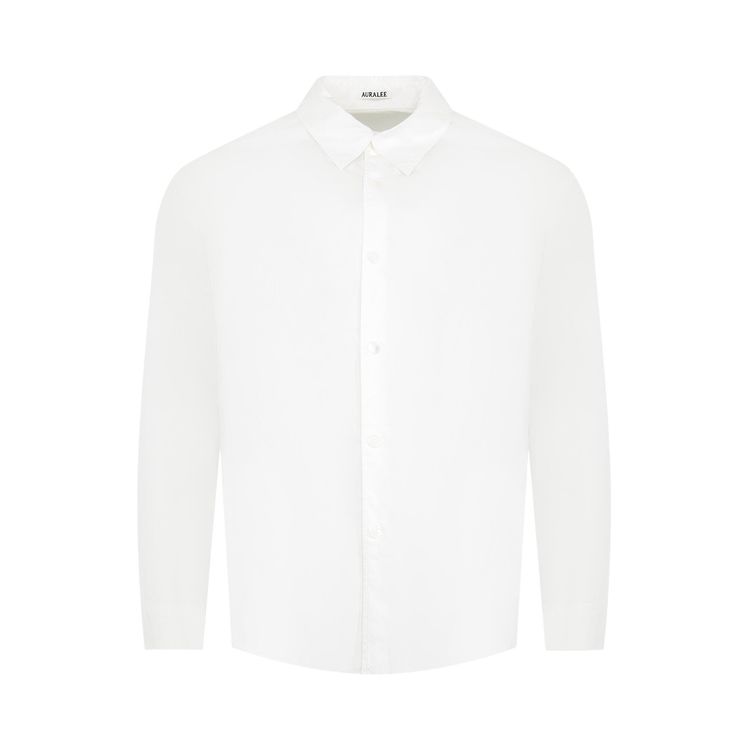Auralee Garment Dyed Finx Shuttle Weather Shirt White