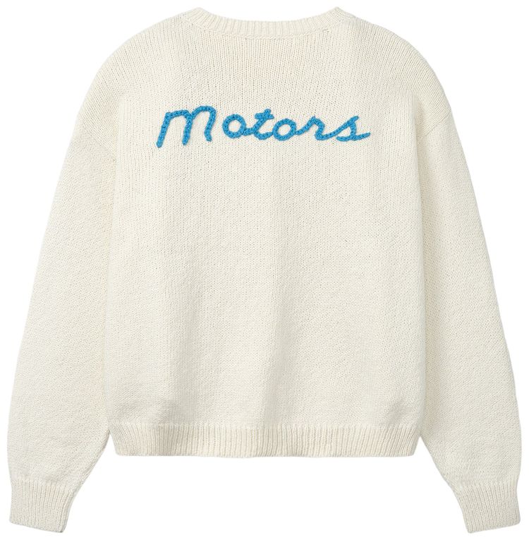 Cherry LA Motors Knit V Neck Cream